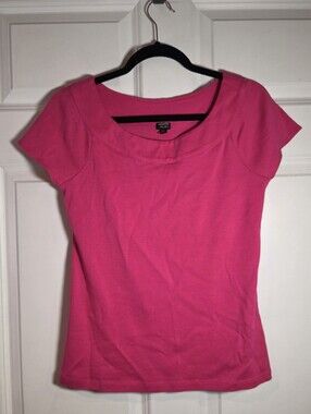 Rafaella Studio Women’s Pink Scoop Neck Cap Sleeve Top M